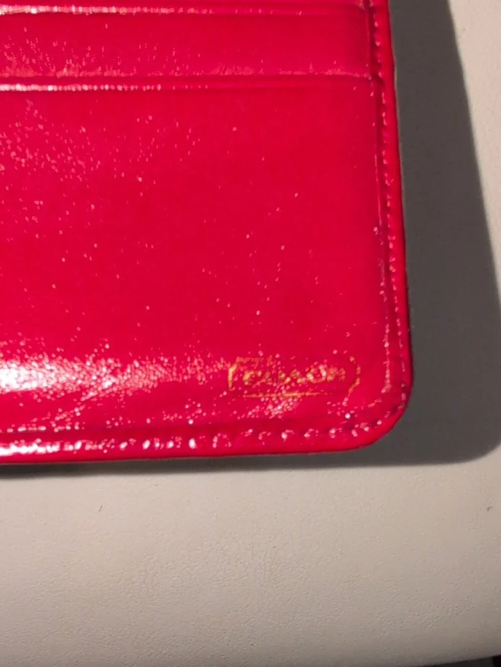Coach Legacy Signature Monogram Red Stripe Slim Bifold Wallet- Vintage